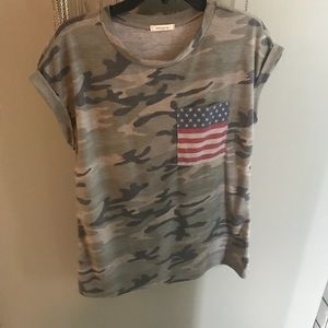 Camo American flag shirt